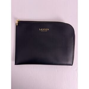 LANVIN for TURKISH AIRLINES amenity bag kit zipper pouch travel case Black